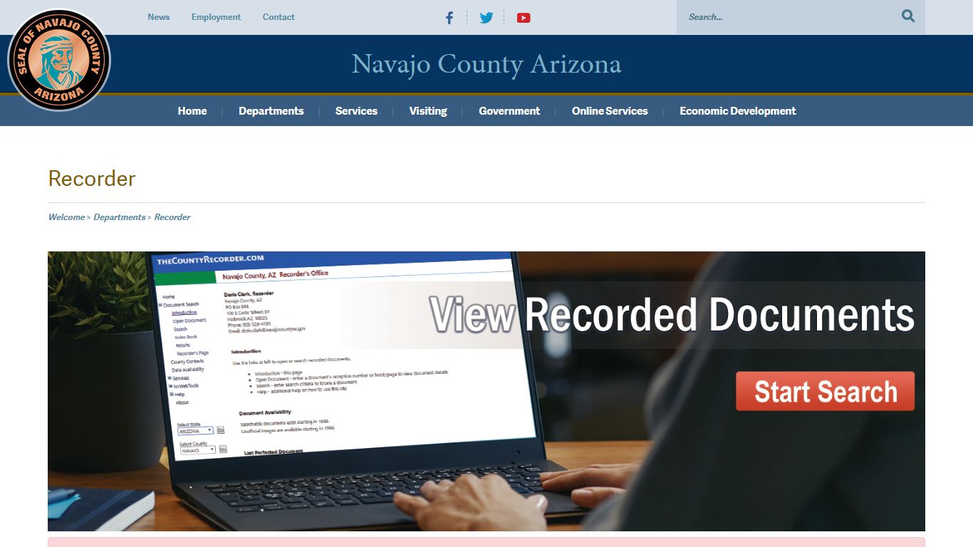 Navajo County Arizona Government > Departments > Recorder