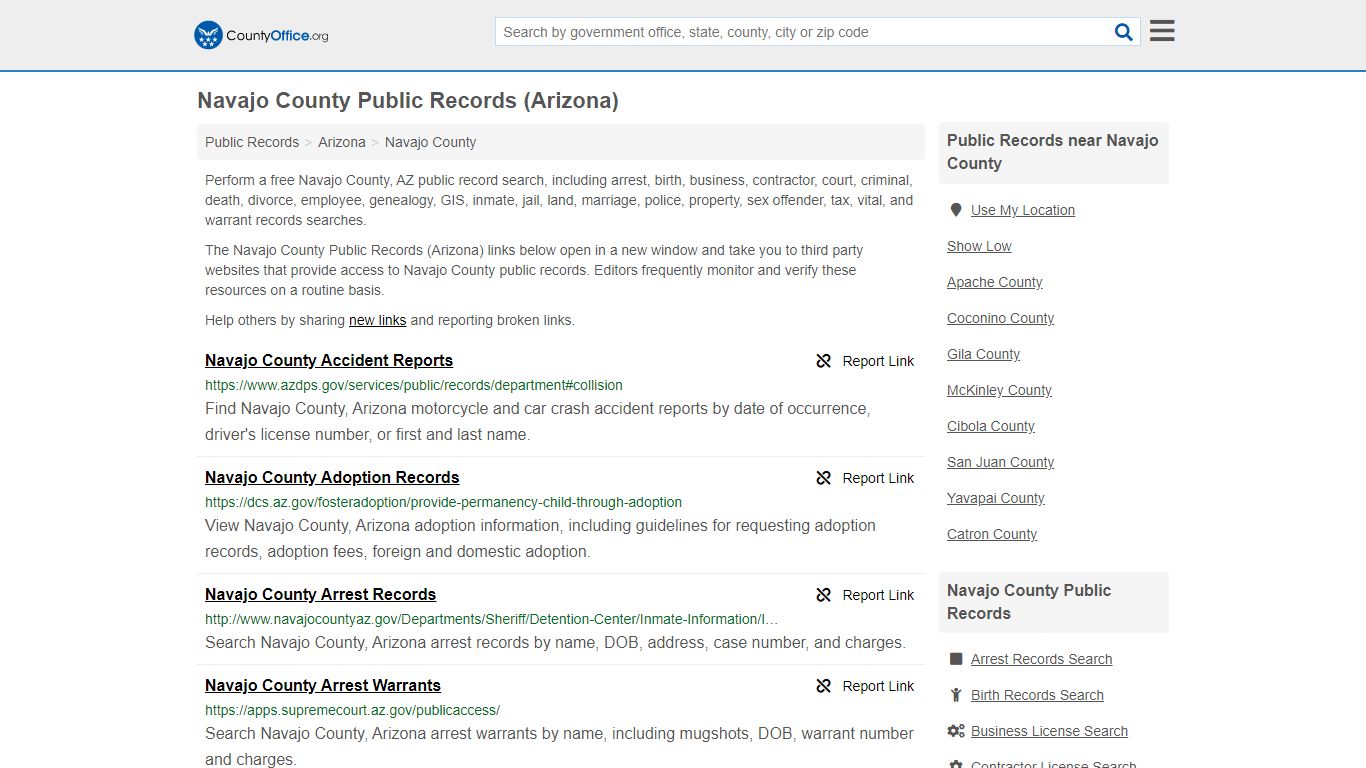 Public Records - Navajo County, AZ (Business, Criminal ...