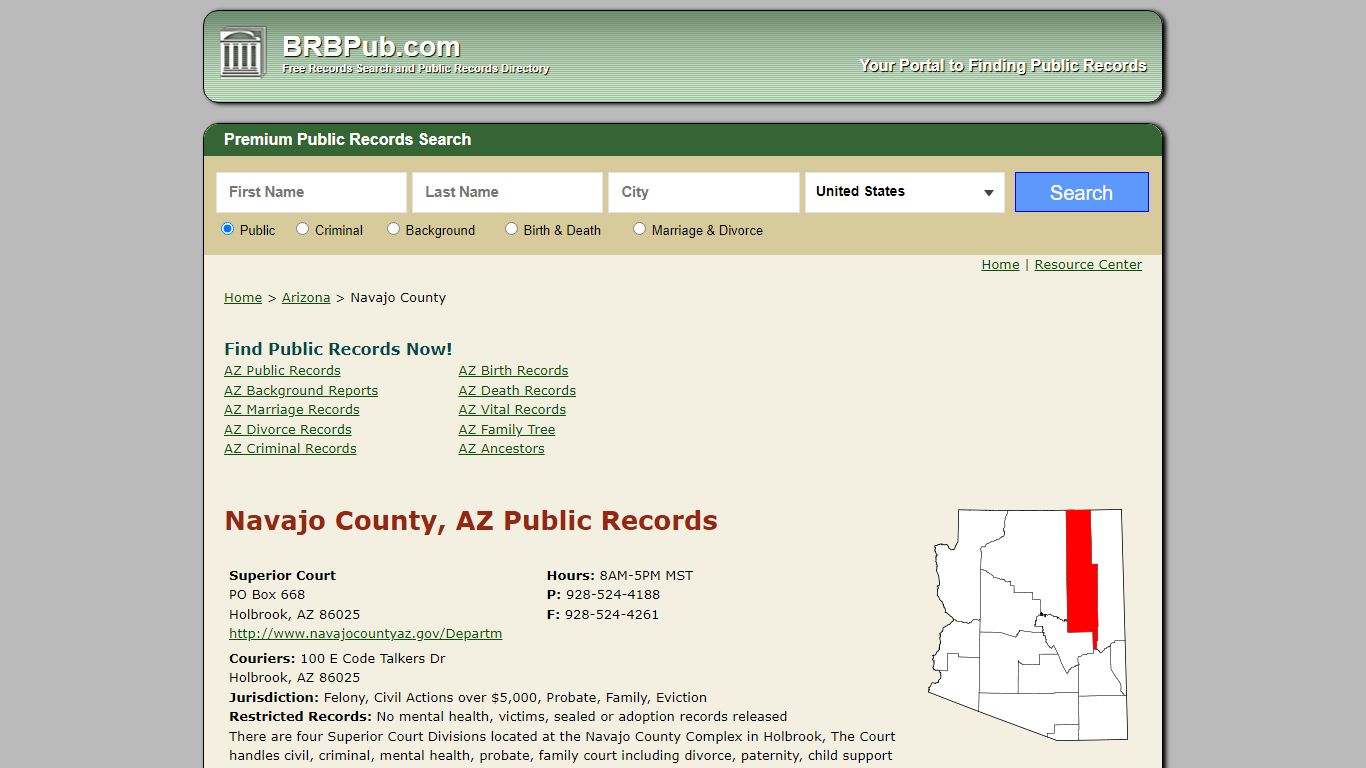Navajo County Public Records | Search Arizona Government ...